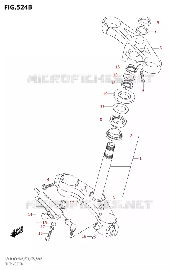 STUURKOLOM (GSX-R1000RA,GSX-R1000RZA) Suzuki MOTO 1000 GSX-R 2022  GSX-R1000A M2 (E33)