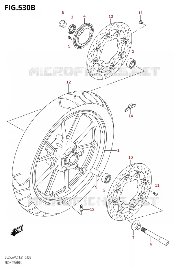 VOORWIELT (DL650AUM2 E21) Suzuki MOTO 650 V-STROM 2022  DL650XA M2 (E21)