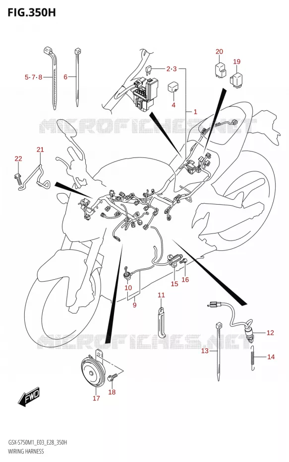 BEDRADING (GSX-S750,GSX-S750Z:E03) Suzuki MOTO 750 GSX-S 2021  GSX-S750 / GSX-S750Z /​ GSX-S750A / ​GSX-S750ZA (E03 E28 )