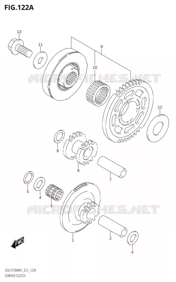 STARTMOTOR CLUTCH Suzuki MOTO 750 GSX-S 2021  GSX-S750A /​GSX-S750ZA M1 (E21)