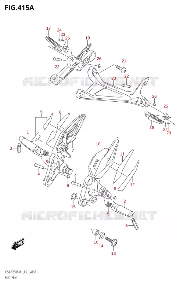 FOOTREST Suzuki MOTO 750 GSX-S 2021  GSX-S750A /​GSX-S750ZA M1 (E21)