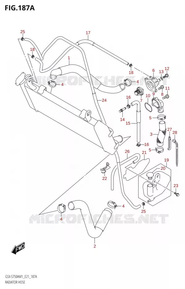 RADIATOR SLANG Suzuki MOTO 750 GSX-S 2021  GSX-S750A /​GSX-S750ZA M1 (E21)