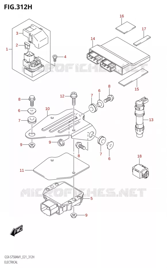 ELEKTRISCH (GSX-S750UQ,GSX-S750UQZ) Suzuki MOTO 750 GSX-S 2021  GSX-S750A /​GSX-S750ZA M1 (E21)