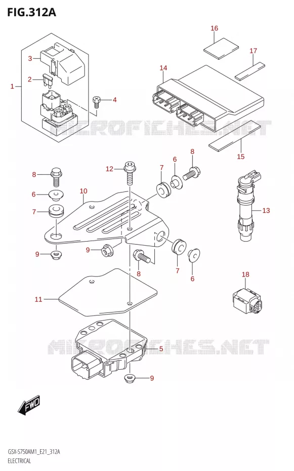 ELEKTRISCH (GSX-S750A,GSX-S750ZA) Suzuki MOTO 750 GSX-S 2021  GSX-S750A /​GSX-S750ZA M1 (E21)