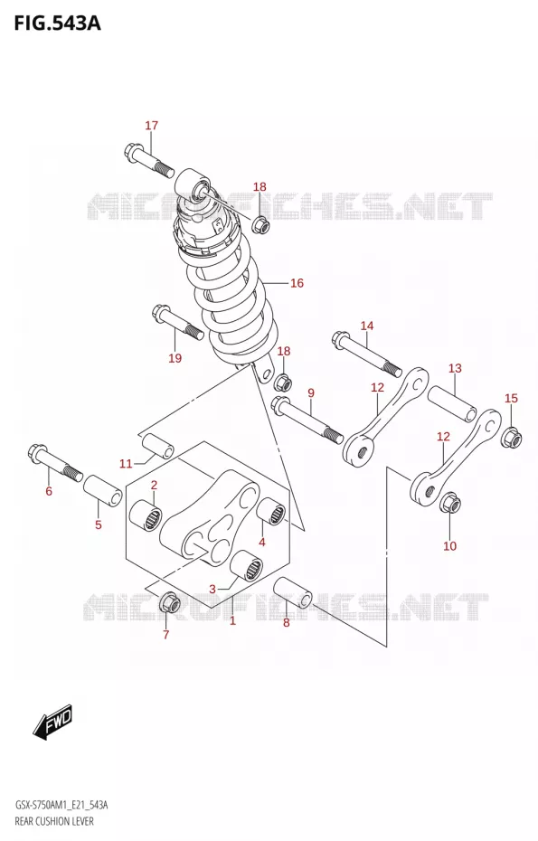 SCHOKBREKER AANEENSCHAKELING Suzuki MOTO 750 GSX-S 2021  GSX-S750UQ / ​GSX-S750UQZ M1 (E21)