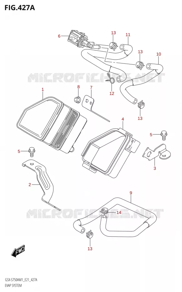 FUEL EVAP SYSTEM Suzuki MOTO 750 GSX-S 2021  GSX-S750UQ / ​GSX-S750UQZ M1 (E21)
