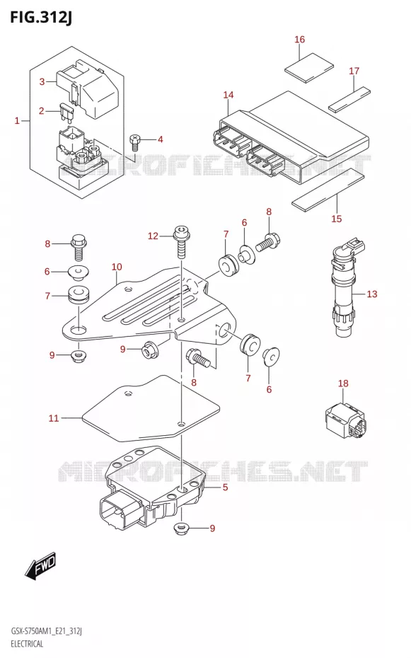 ELEKTRISCH (GSX-S750WQ,GSX-S750WQZ) Suzuki MOTO 750 GSX-S 2021  GSX-S750UQ / ​GSX-S750UQZ M1 (E21)