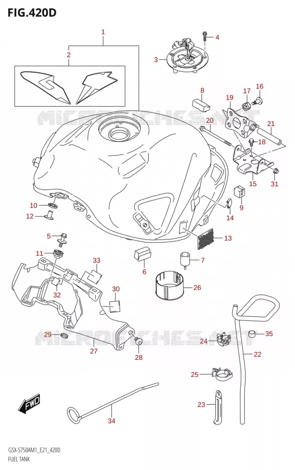 BENZINETANKS (GSX-S750ZA,GSX-S750UQZ,GSX-S750WQZ) Suzuki MOTO 750 GSX-S 2021  GSX-S750UQ / ​GSX-S750UQZ M1 (E21)