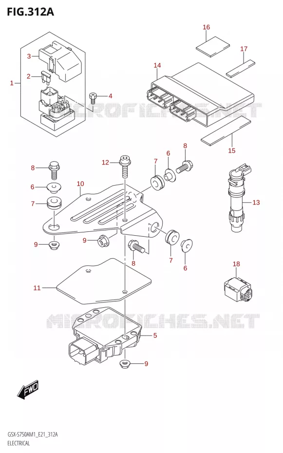 ELEKTRISCH (GSX-S750A,GSX-S750ZA) Suzuki MOTO 750 GSX-S 2021  GSX-S750UQ / ​GSX-S750UQZ M1 (E21)