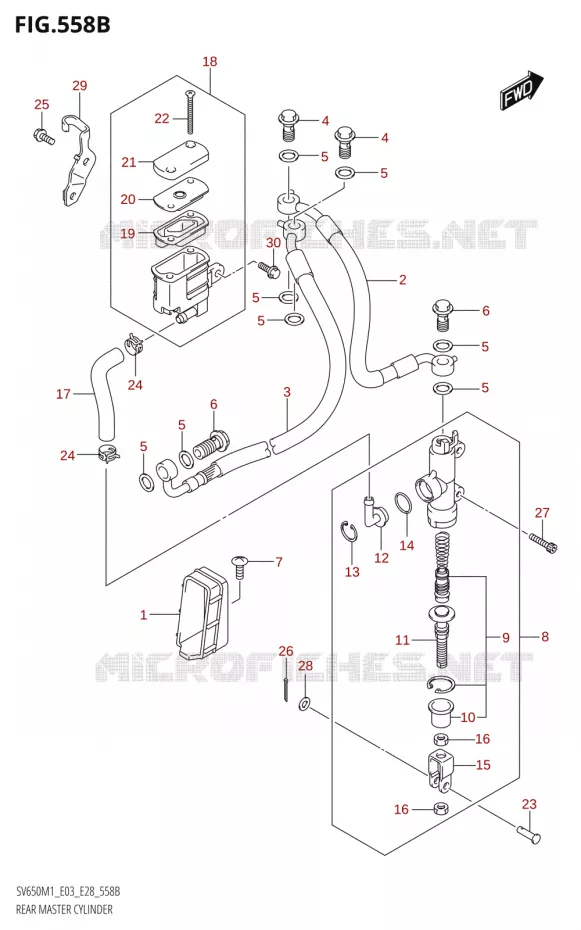 ACHTER HOOFDREMCILINDER650A,SV650XA):(E28,E33)) Suzuki MOTO 650 SV 2021  SV650 M1 (E03,E28,E33)
