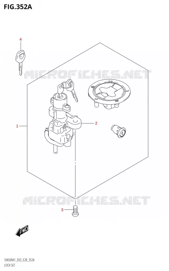 LOCK SET Suzuki MOTO 650 SV 2021  SV650 M1 (E03,E28,E33)