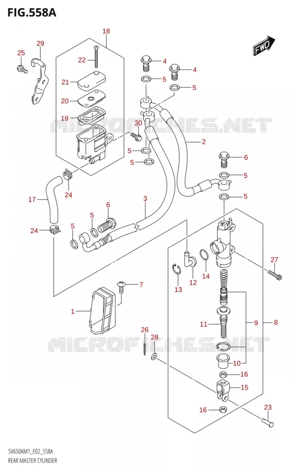 ACHTER hoofdremcilinder Suzuki MOTO 650 SV 2021  SV650A M1 (E02)