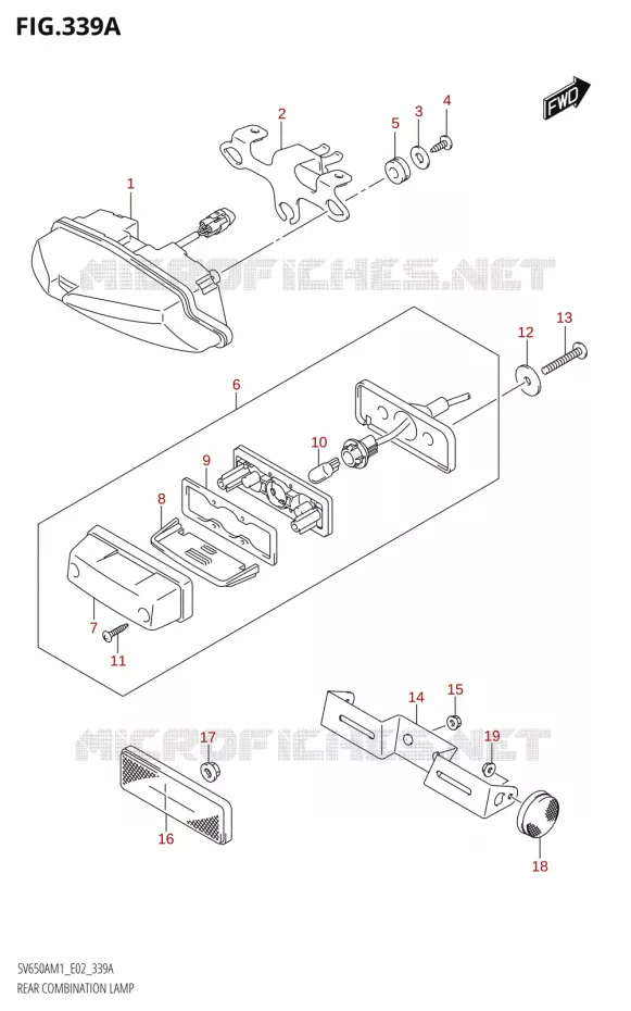 ACHTERLICHT Suzuki MOTO 650 SV 2021  SV650A M1 (E02)