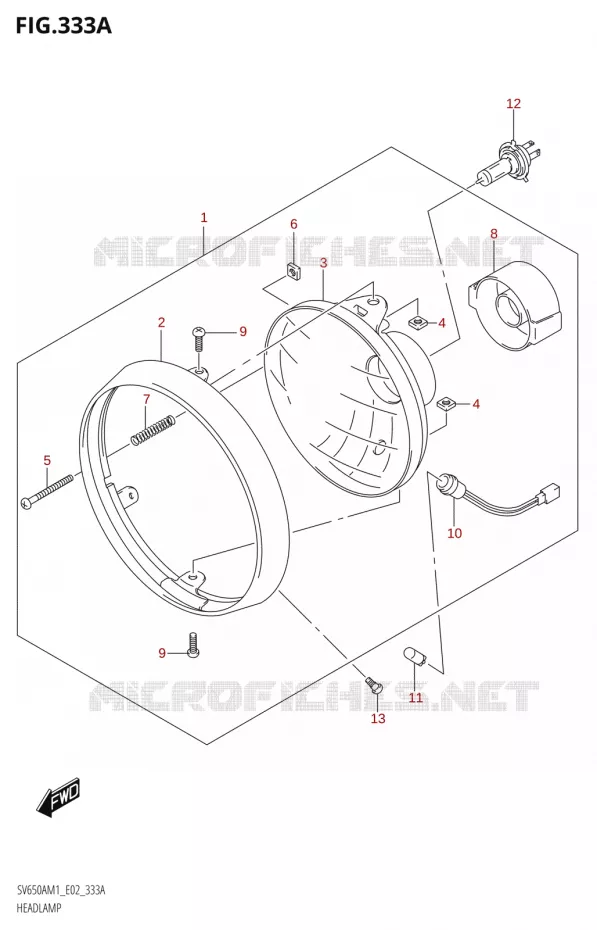 KOPLAMP (E19) Suzuki MOTO 650 SV 2021  SV650A M1 (E02)