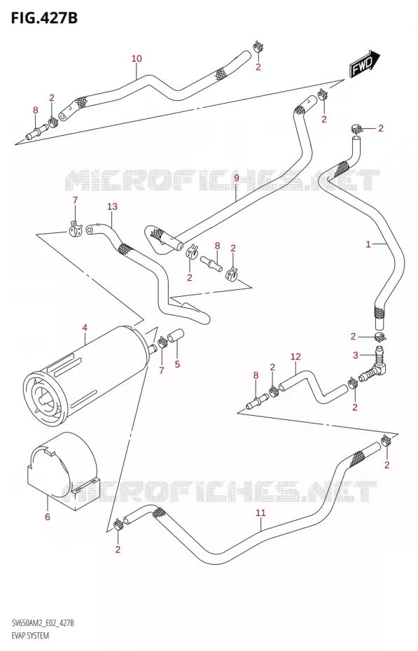 FUEL EVAP SYSTEM Suzuki MOTO 650 SV 2022  SV650A M2 (E02,E19)