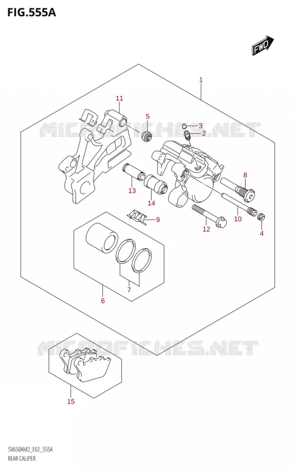 REAR CALIPER Suzuki MOTO 650 SV 2022  SV650A M2 (E02,E19)