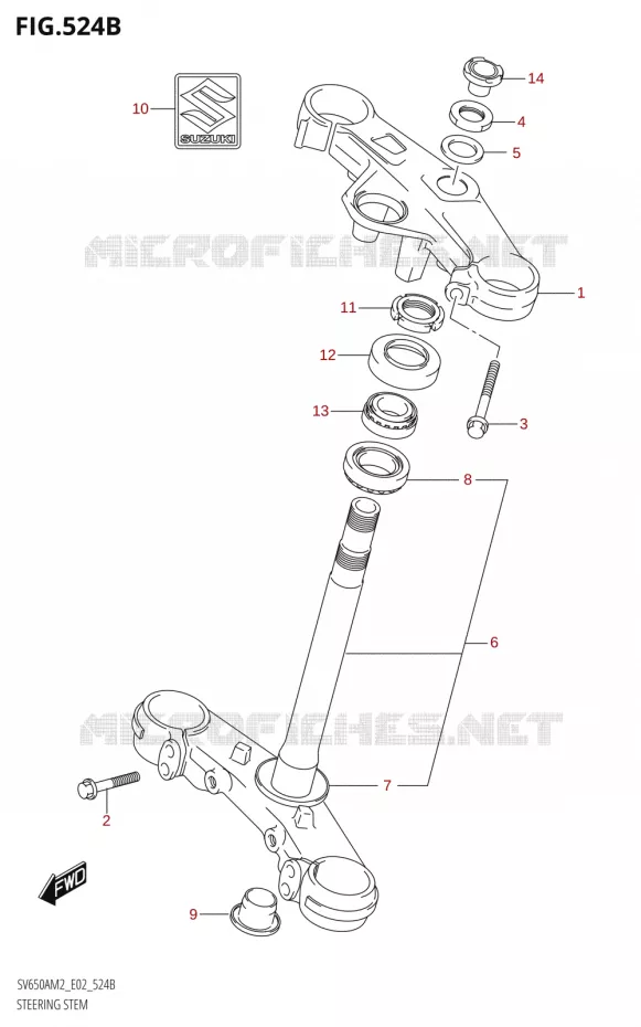 STUURKOLOM DIRECTION (SV650XA,SV650XAU) Suzuki MOTO 650 SV 2022  SV650A M2 (E02,E19)
