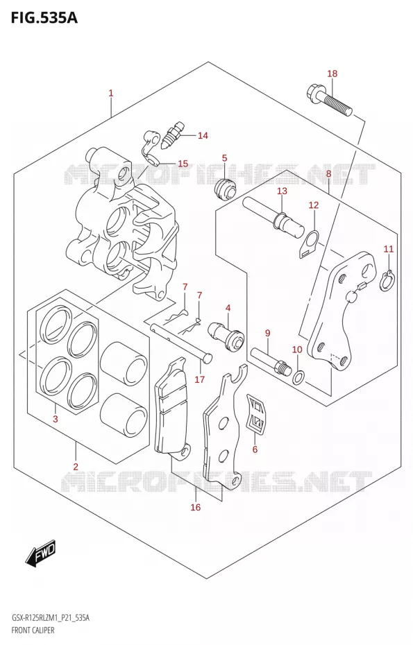 FRONT CALIPER Suzuki MOTO 125 GSX-R 2021  GSX-R125RLZ M1 (P21)