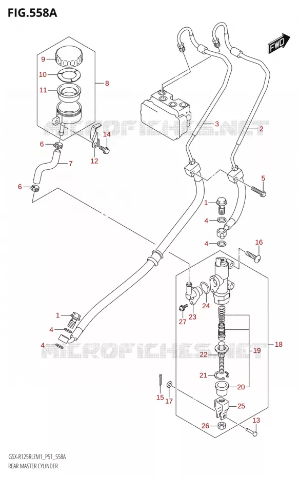 ACHTER HOOFDREMCILINDER Suzuki MOTO 125 GSX-R 2021  GSX-R125RLZ M1 (P51)
