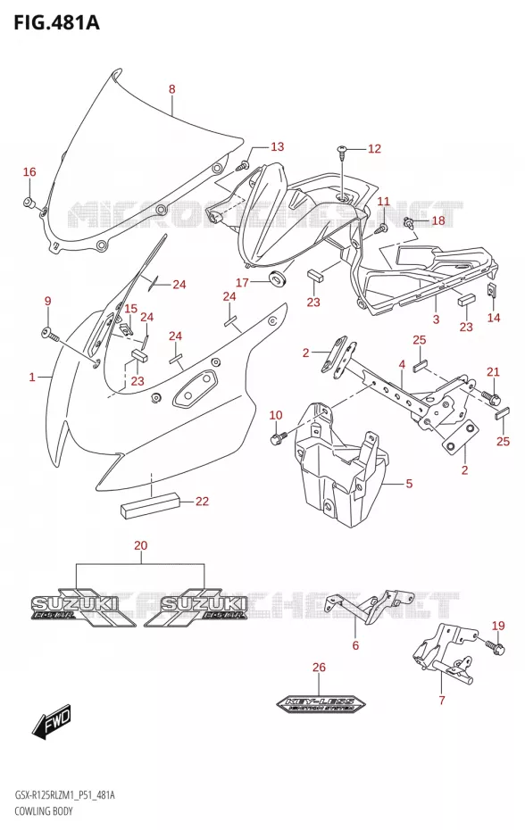 BOVENKUIP Suzuki MOTO 125 GSX-R 2021  GSX-R125RLZ M1 (P51)