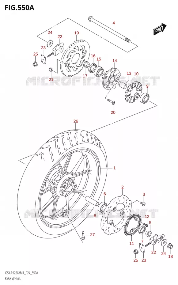 ACHTERWIEL Suzuki MOTO 125 GSX-R 2021  GSX-R125XA M1 (P24)