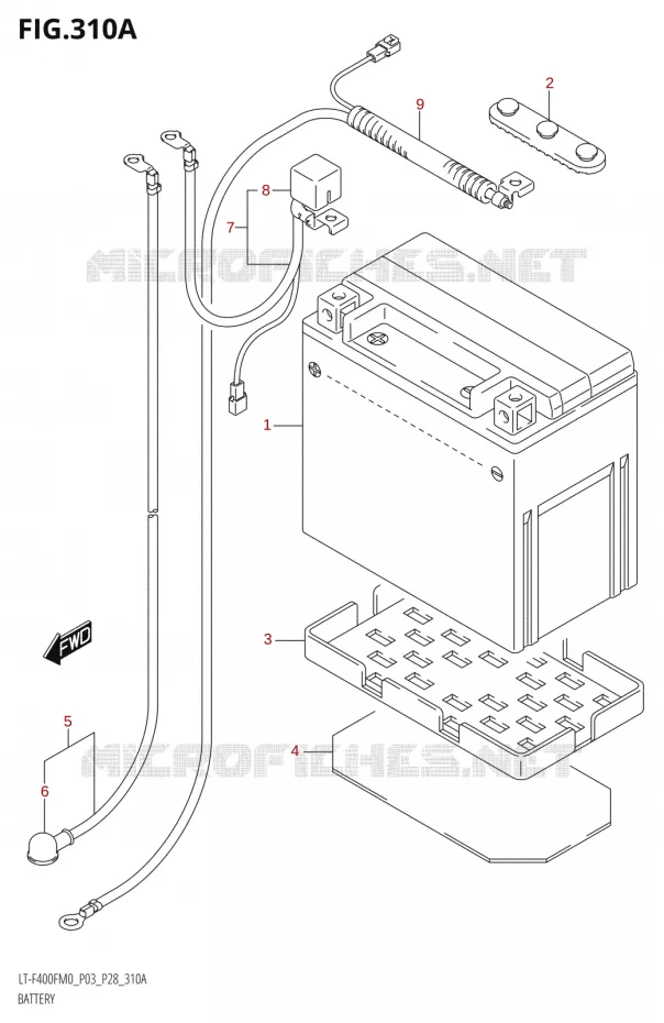 ACCU Suzuki QUAD 400 KINGQUAD 2020  LT-F400F (P03)