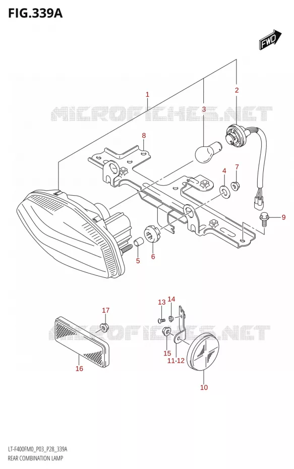 TAIL LIGHT ASSY Suzuki QUAD 400 KINGQUAD 2020  LT-F400F (P03)