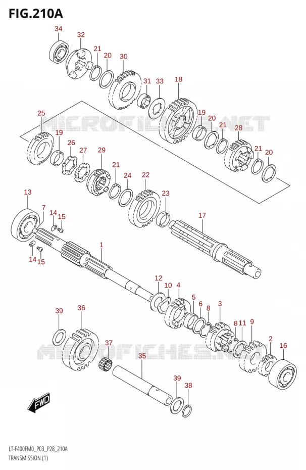 TRANSMISSION (1) Suzuki QUAD 400 KINGQUAD 2020  LT-F400F (P03)
