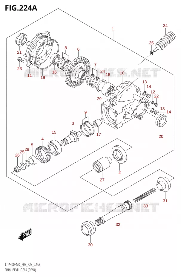 AANDRIJFAS (ARRIERE) Suzuki QUAD 400 KINGQUAD 2020  LT-F400FZ M0 (P03)