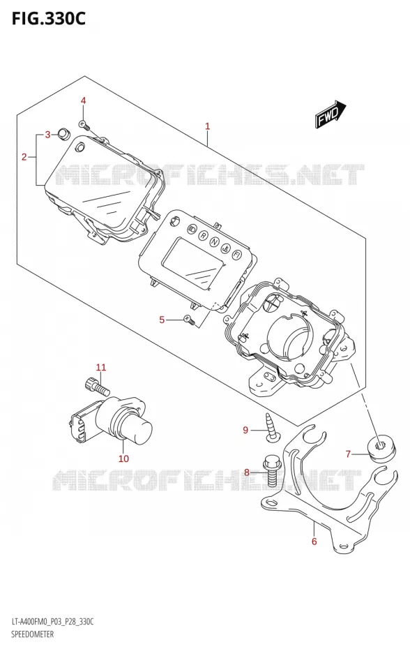 SNELHEIDSMETER (LT-A400FZM0 P03) Suzuki QUAD 400 KINGQUAD 2020  LT-F400FZ M0 (P03)