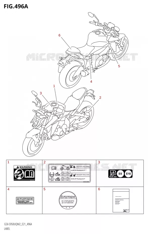 ETIKET Suzuki MOTO 950 GSX-S 2022  GSX-S950WQM2 (E21)