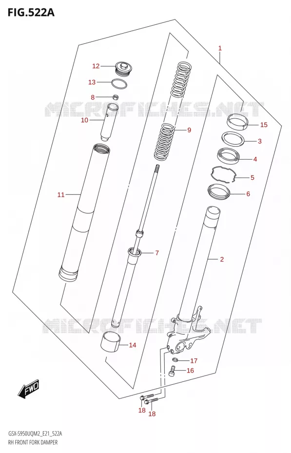 RECHTSVOORVORK  Suzuki MOTO 950 GSX-S 2022  GSX-S950WQM2 (E21)