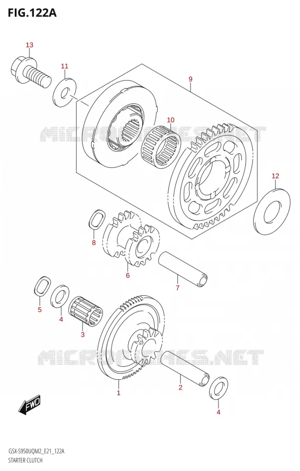 STARTMOTOR KOPPELINGS Suzuki MOTO 950 GSX-S 2022  GSX-S950WQM2 (E21)