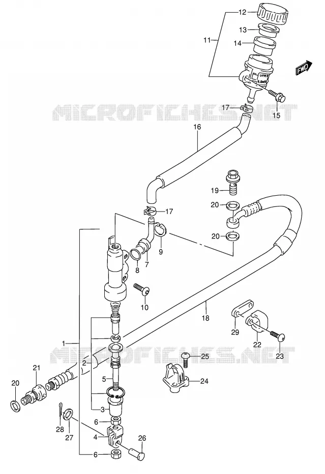 ACHTER HOOFDREMCILINDER (MODELE K) Suzuki MOTO 250 RMX 1993  RMX250P(E1)