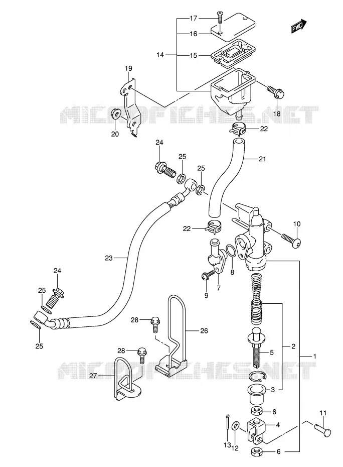 ACHTER HOOFDREMCILINDER (MODELE K3) Suzuki MOTO 650 SV-S 2004  SV650SUK4(E2)