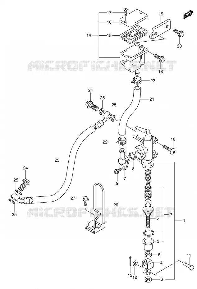 ACHTER HOOFDREMCILINDER (MODELE K4/K5/K6) Suzuki MOTO 650 SV 2006  SV650K6(E2)
