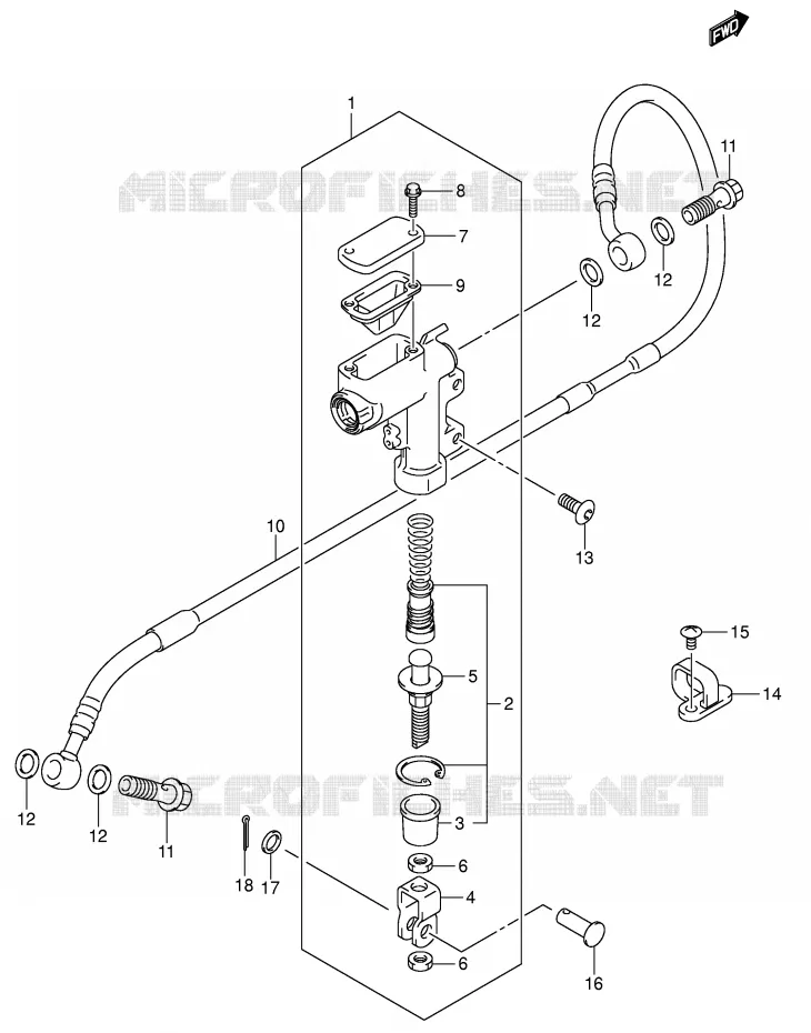 ACHTER HOOFDREMCILINDER (MODELE K4) Suzuki MOTO 125 RM 2006  RM125K6(E3/E28)