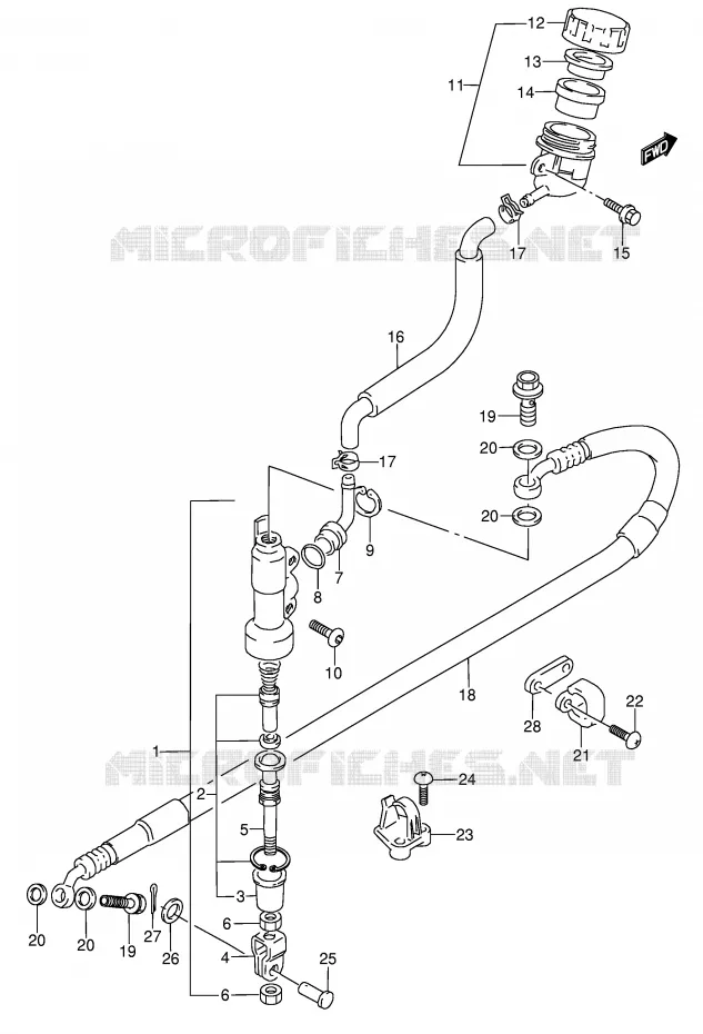 ACHTER HOOFDREMCILINDER (MODELE M/N/S/T) Suzuki MOTO 250 RMX 1995  RMX250S(E1)