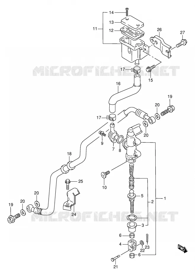 ACHTER HOOFDREMCILINDER Suzuki MOTO 1000 TL-R 2000  TL1000RY(E2)
