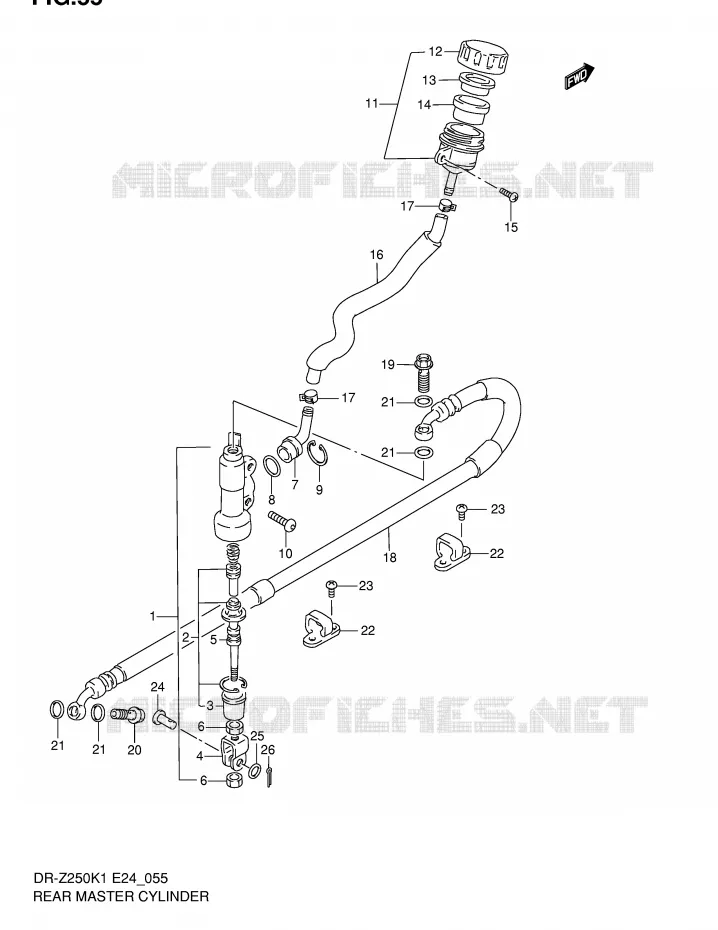 ACHTER HOOFDREMCILINDER Suzuki MOTO 250 DR-Z 2005  DR-Z250K5(E24)