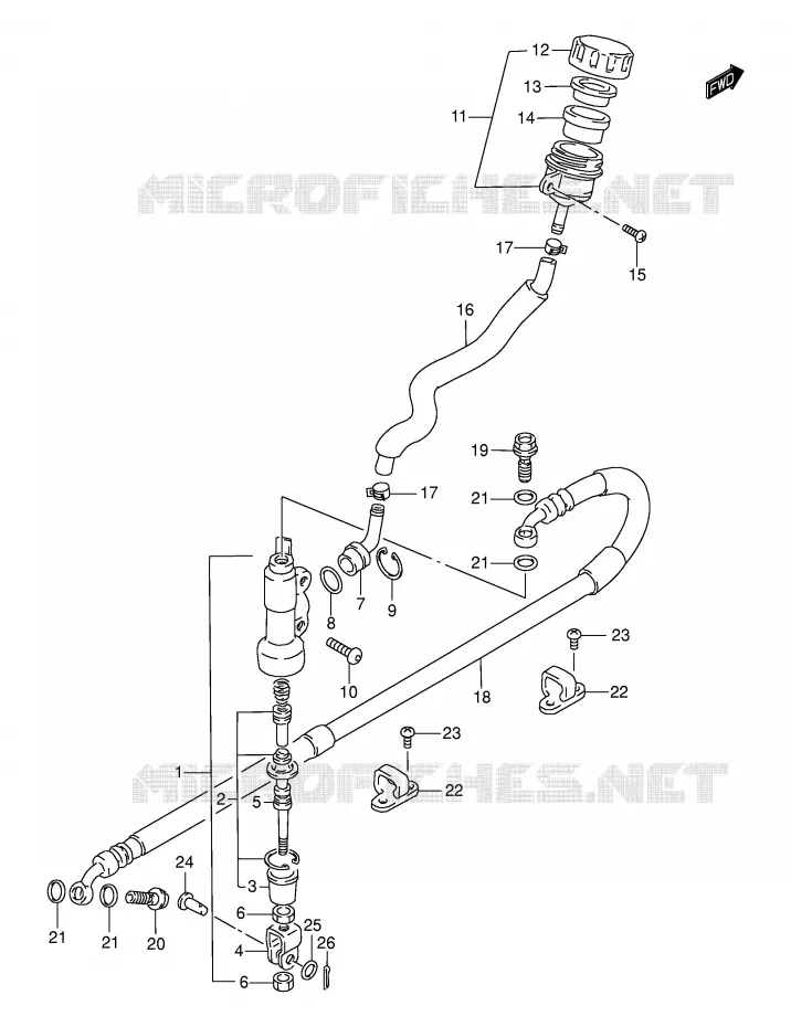 ACHTER HOOFDREMCILINDER Suzuki MOTO 250 DR-Z 2005  DR-Z250K5(E3/E28)