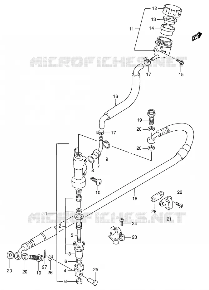ACHTER HOOFDREMCILINDER Suzuki MOTO 250 RMX 1998  RMX250W(E1)