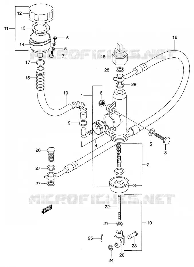 ACHTER HOOFDREMCILINDER Suzuki MOTO 50 Autres-modeles 2000  SMX50Y