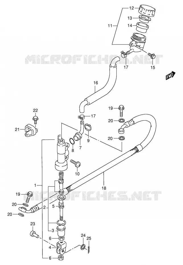 ACHTER HOOFDREMCILINDER Suzuki MOTO 80 RM 1999  RM80X(E24)
