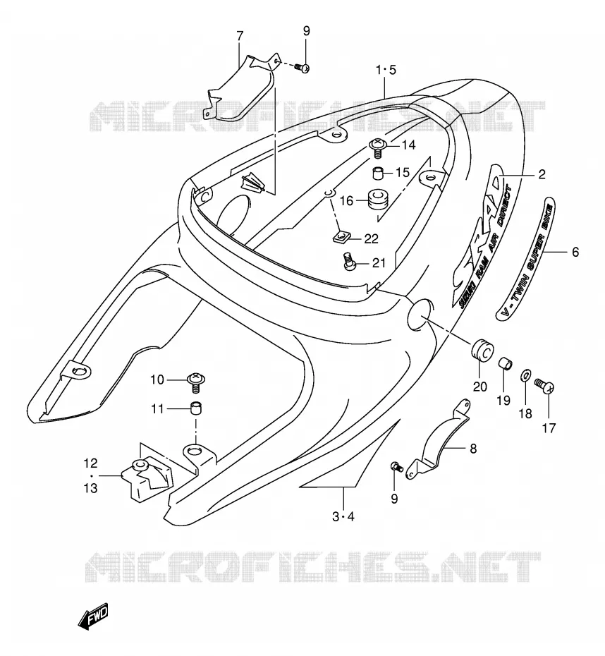 ACHTER KUIP  (MODELE W) Suzuki MOTO 1000 TL-R 2002  TL1000RK2(E2)