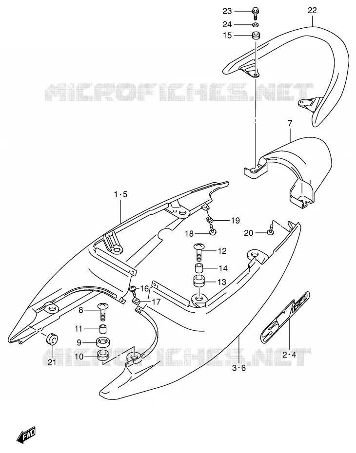 ACHTER KUIP - SEAT COWL (MODELE Y) Suzuki MOTO 650 SV-S 1999  SV650SX(E2)