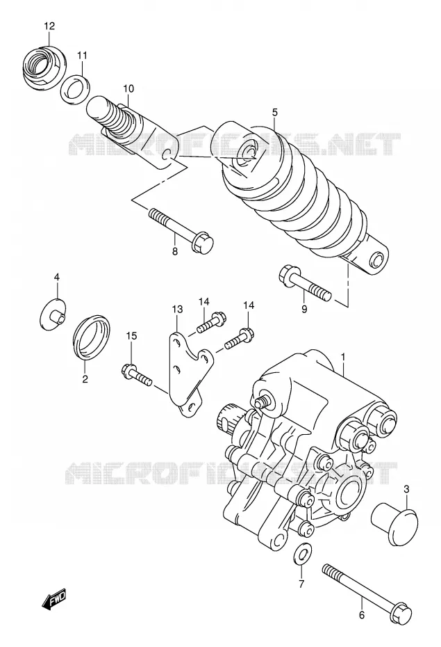 ACHTER SCHOKDEMPER Suzuki MOTO 1000 TL-R 2001  TL1000RK1(E2)