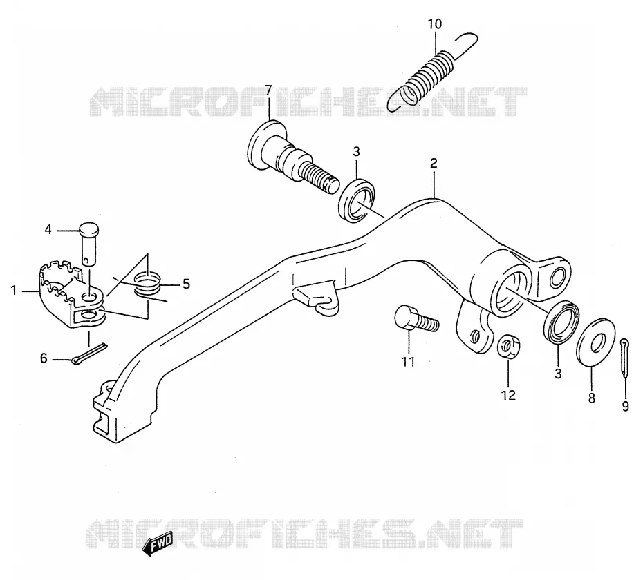 ACHTERREM Suzuki MOTO 250 RMX 1989  RMX250K(E28)
