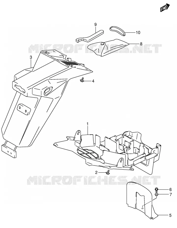 ACHTERSPATBORD (MODELE K3) Suzuki MOTO 650 SV 2005  SV650K5(E2)