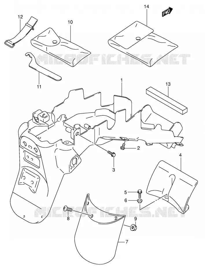ACHTERSPATBORD (MODELE X/Y/K1) Suzuki MOTO 650 SV-S 2000  SV650SY(E2)